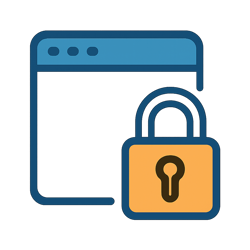 icon for web app add a padlock on it and color it with an ombry 2346642 color with a accent color e09000-1